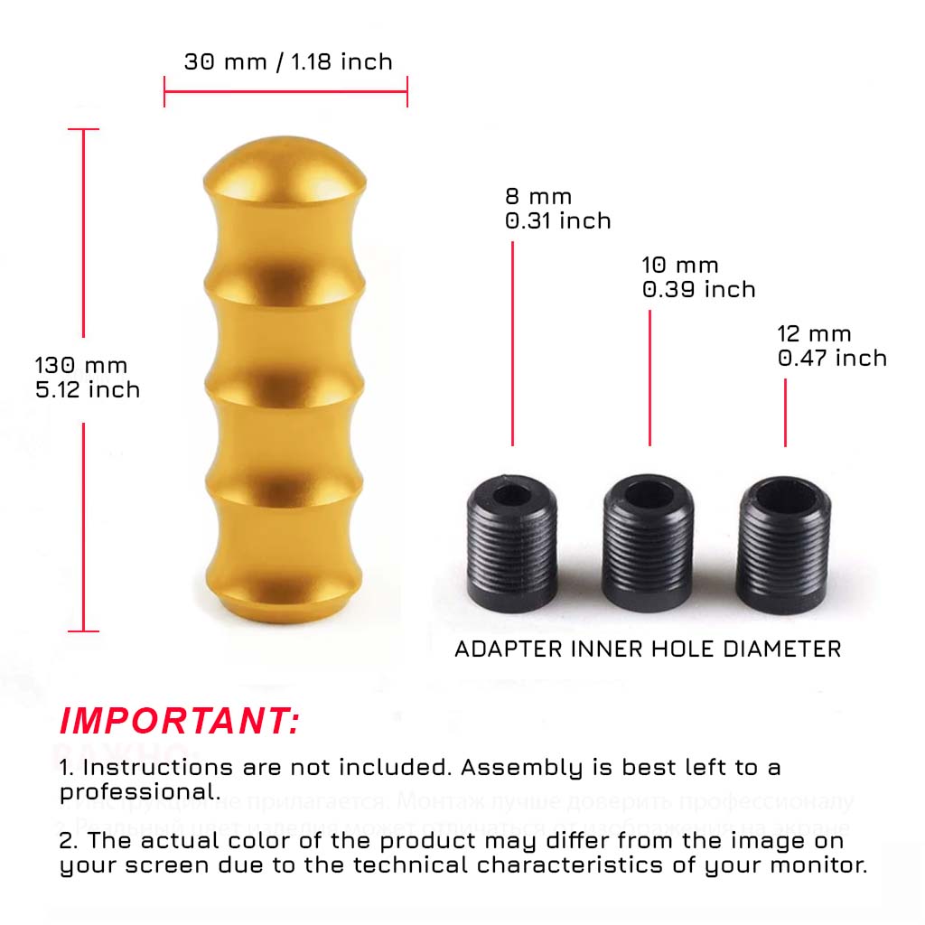 EXTENDED GEAR LEVER HANDLE 'BAMBOO' - YELLOW