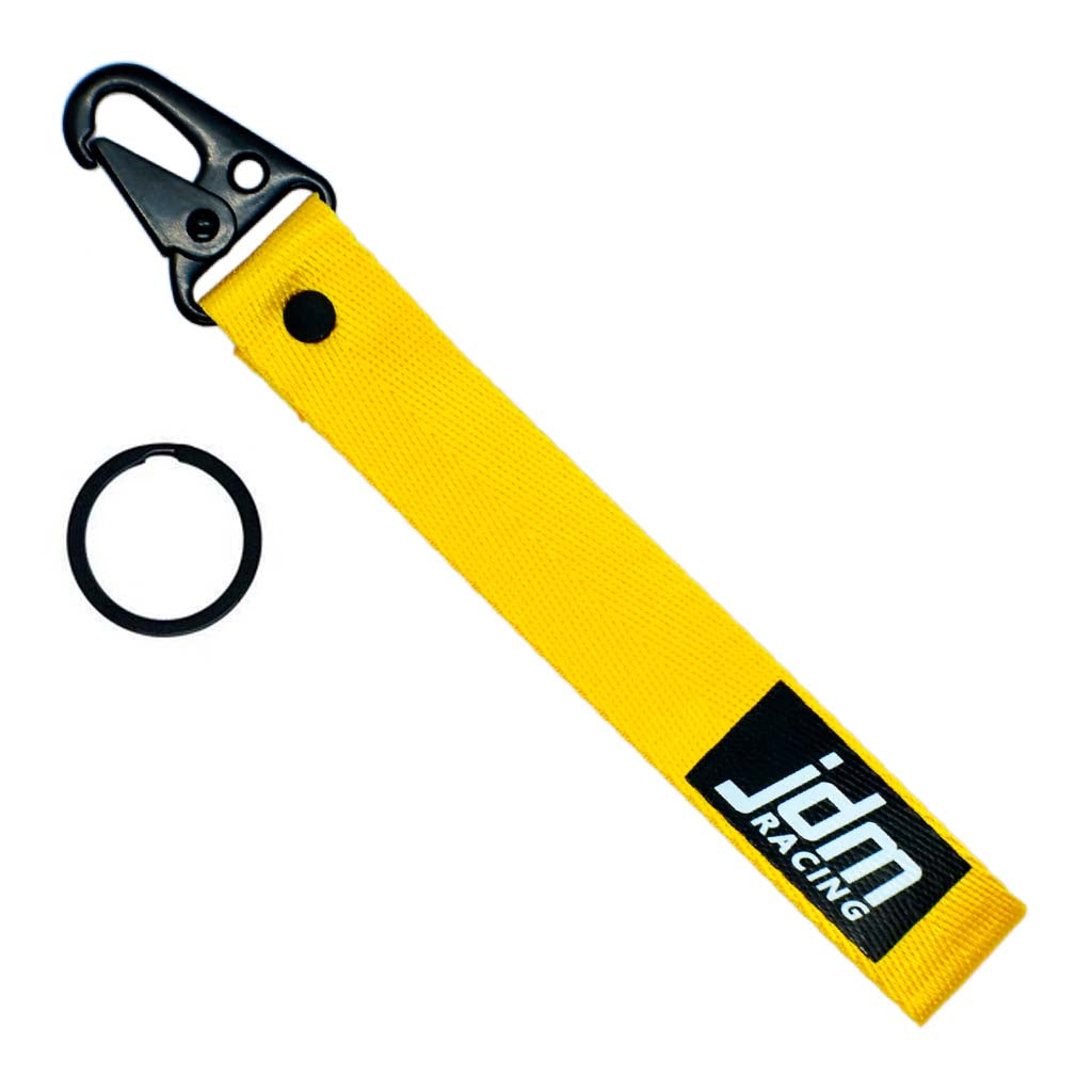 YELLOW JDM LOOP KEYCHAIN WITH CARABINER