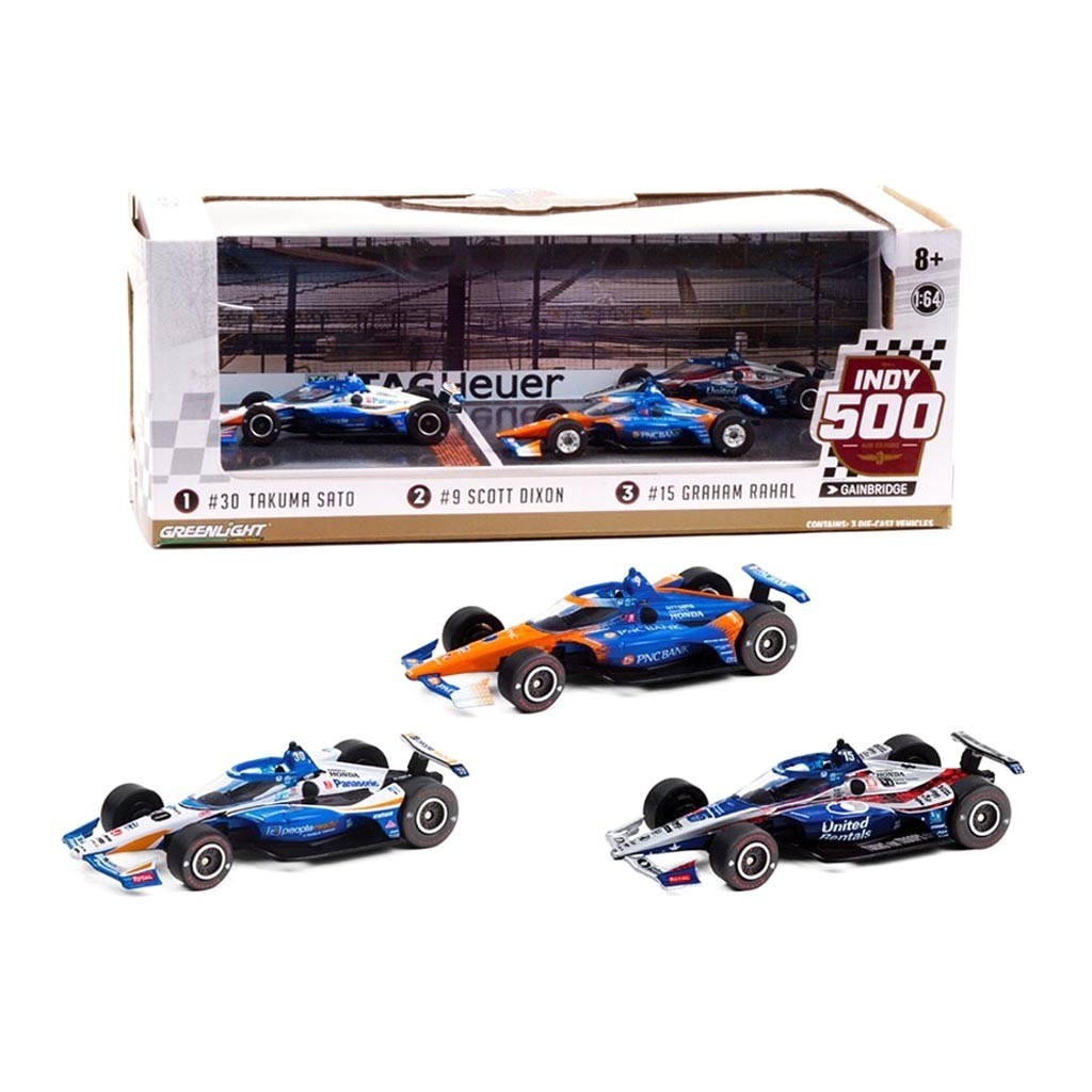 PODIUM SET OF 3 INDYCARS FROM THE "105TH INDY 500" 2021 - 1:64