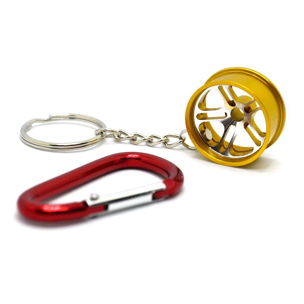 WHEEL-SHAPED RIM WITH CARABIN - GOLD