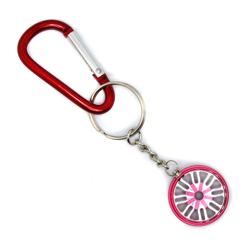 WHEEL-SHAPED RIM WITH CARABIN - RED