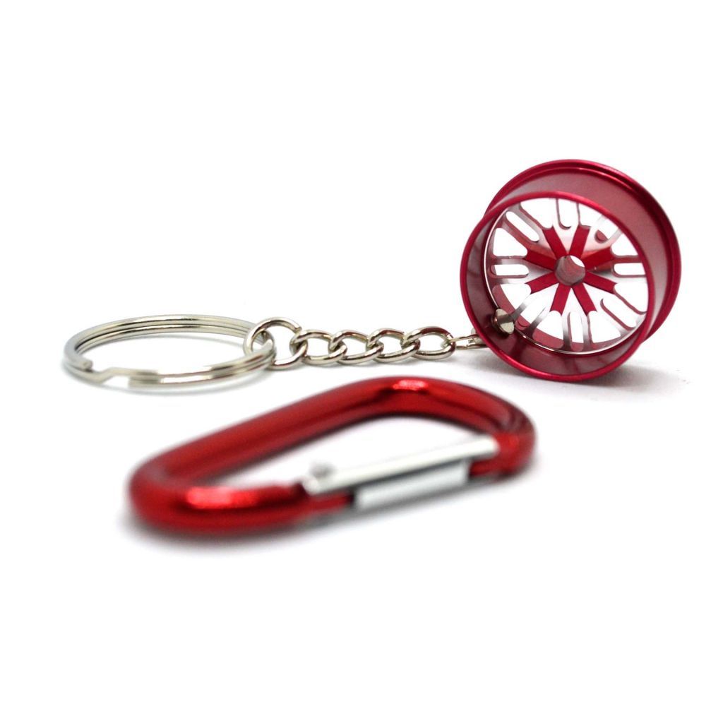 WHEEL-SHAPED RIM WITH CARABIN - RED