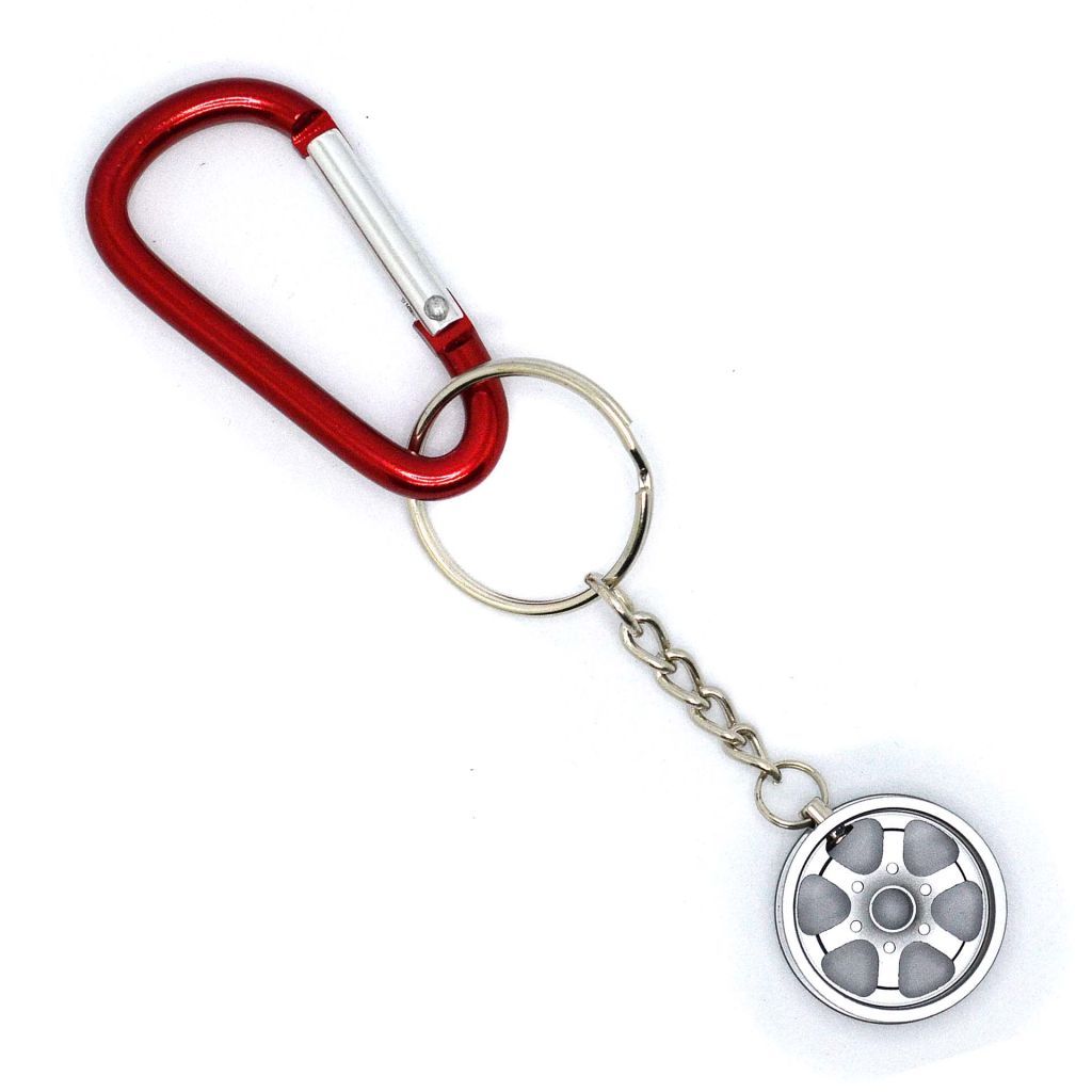 WHEEL-SHAPED RIM WITH CARABIN - GREY