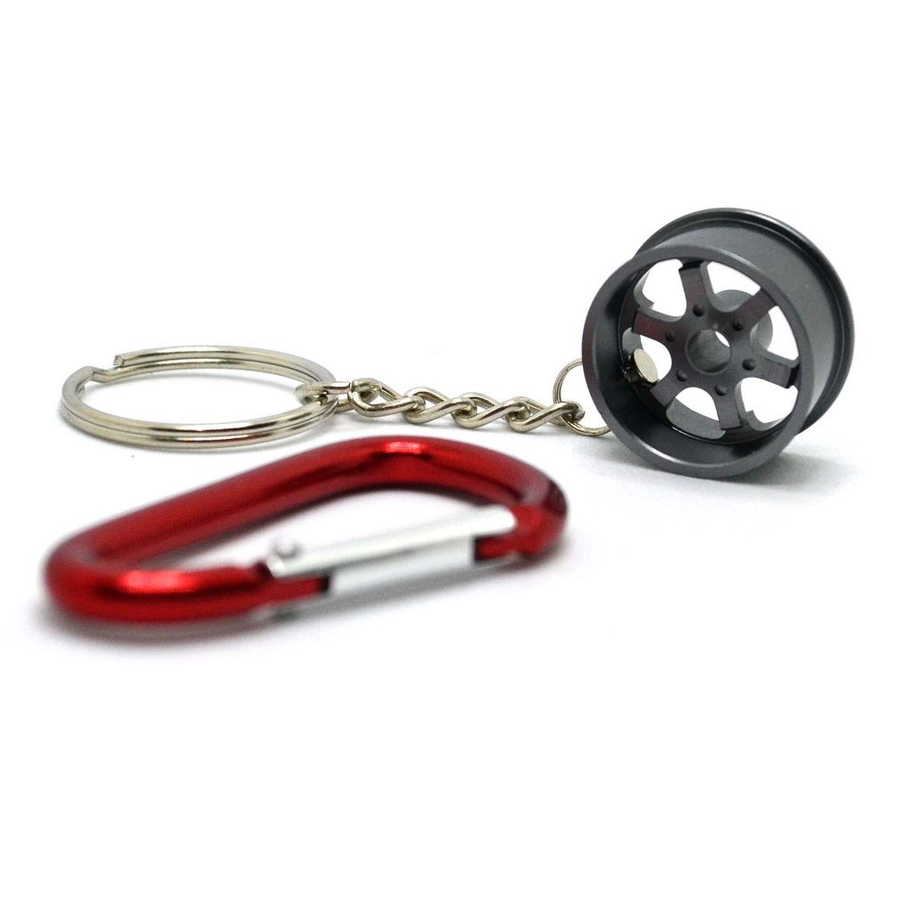 WHEEL-SHAPED RIM WITH CARABIN - GREY