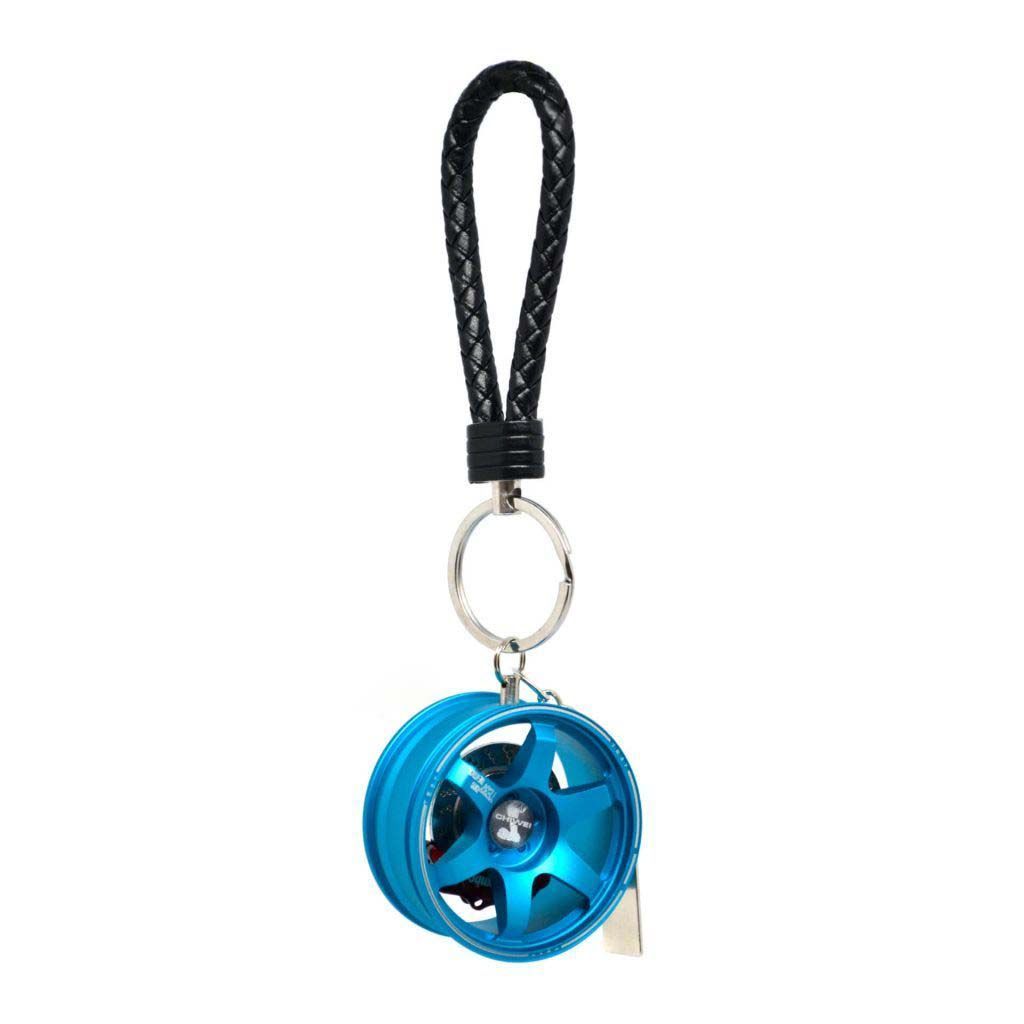 WHEEL RIM KEYCHAIN - BLUE