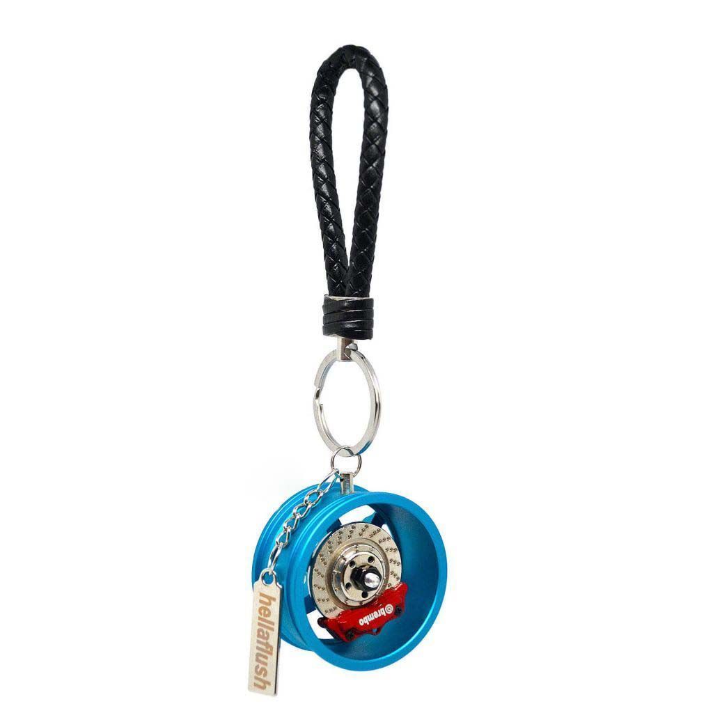 WHEEL RIM KEYCHAIN - BLUE