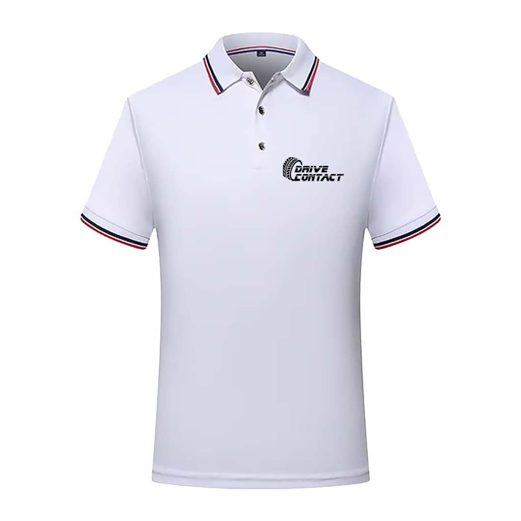 DriveContact Unisex White Motorsport Polo - WHITE