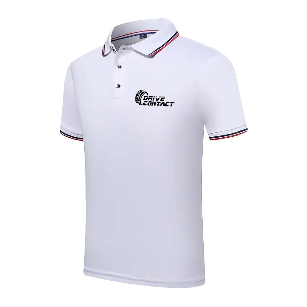 DriveContact Unisex White Motorsport Polo - WHITE