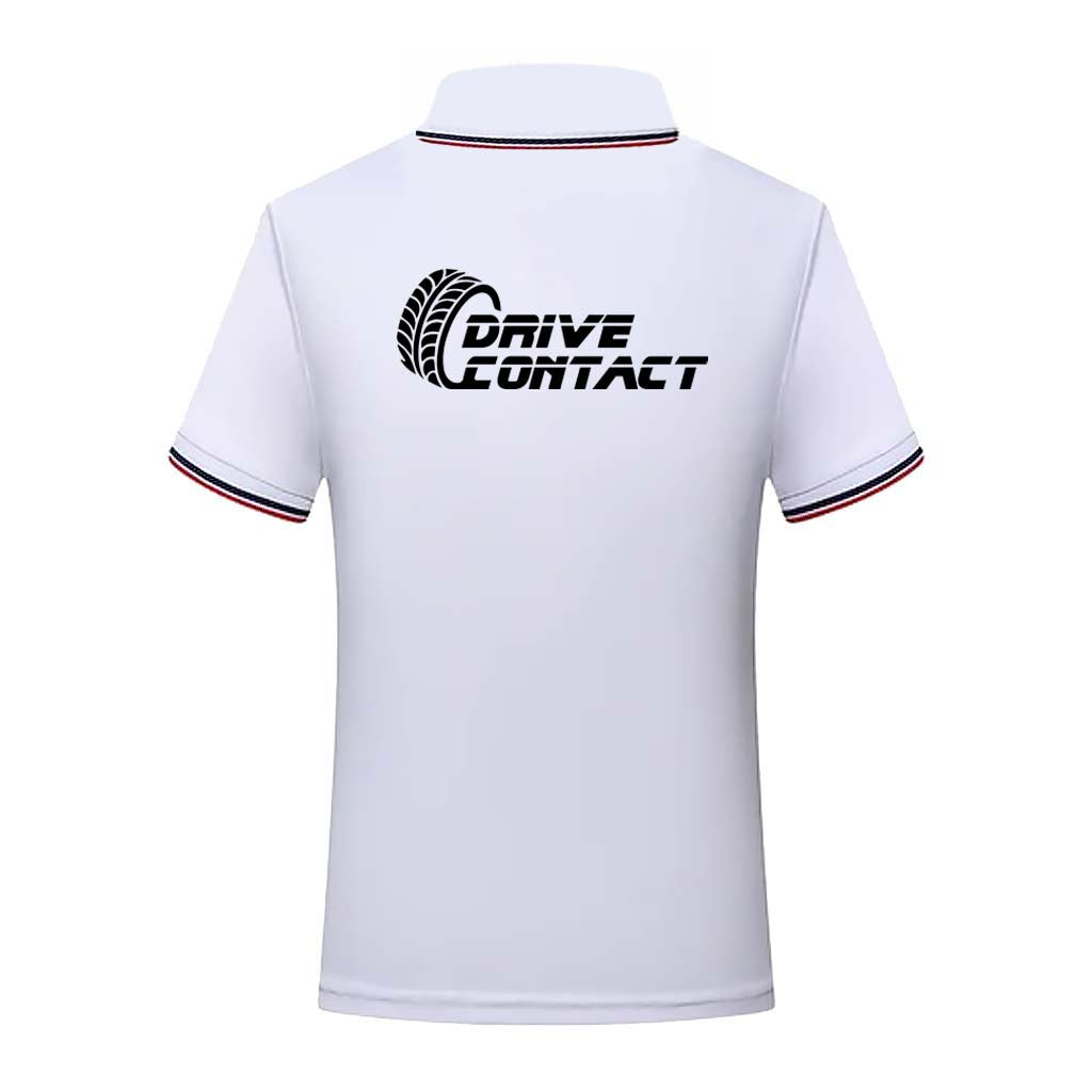 DriveContact Unisex White Motorsport Polo - WHITE