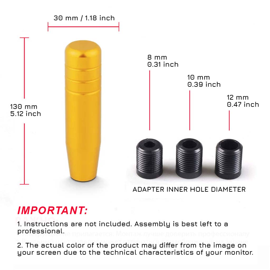 EXTENDED GEAR SHIFT KNOB "JDM-STYLE" - YELLOW