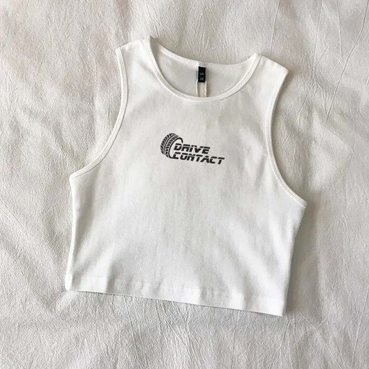 DriveContact Women's Tank Top - WHITE & DARK GREY