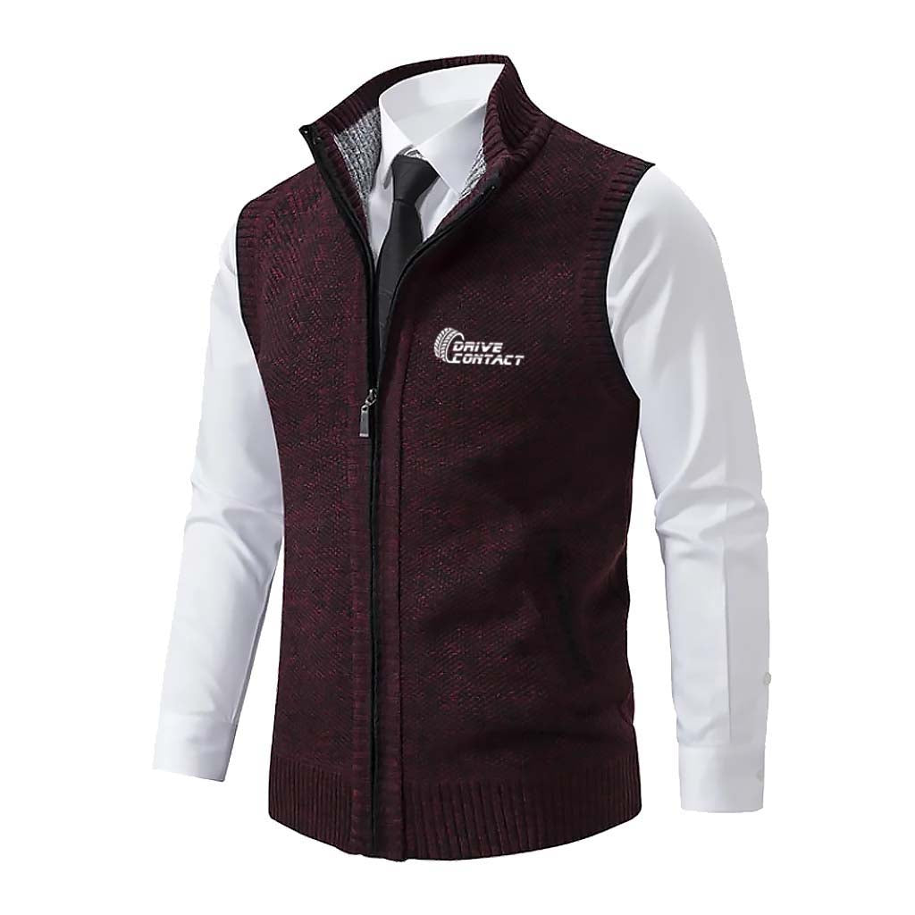 DriveContact Men's knitted zip vest - DARK PURPLE