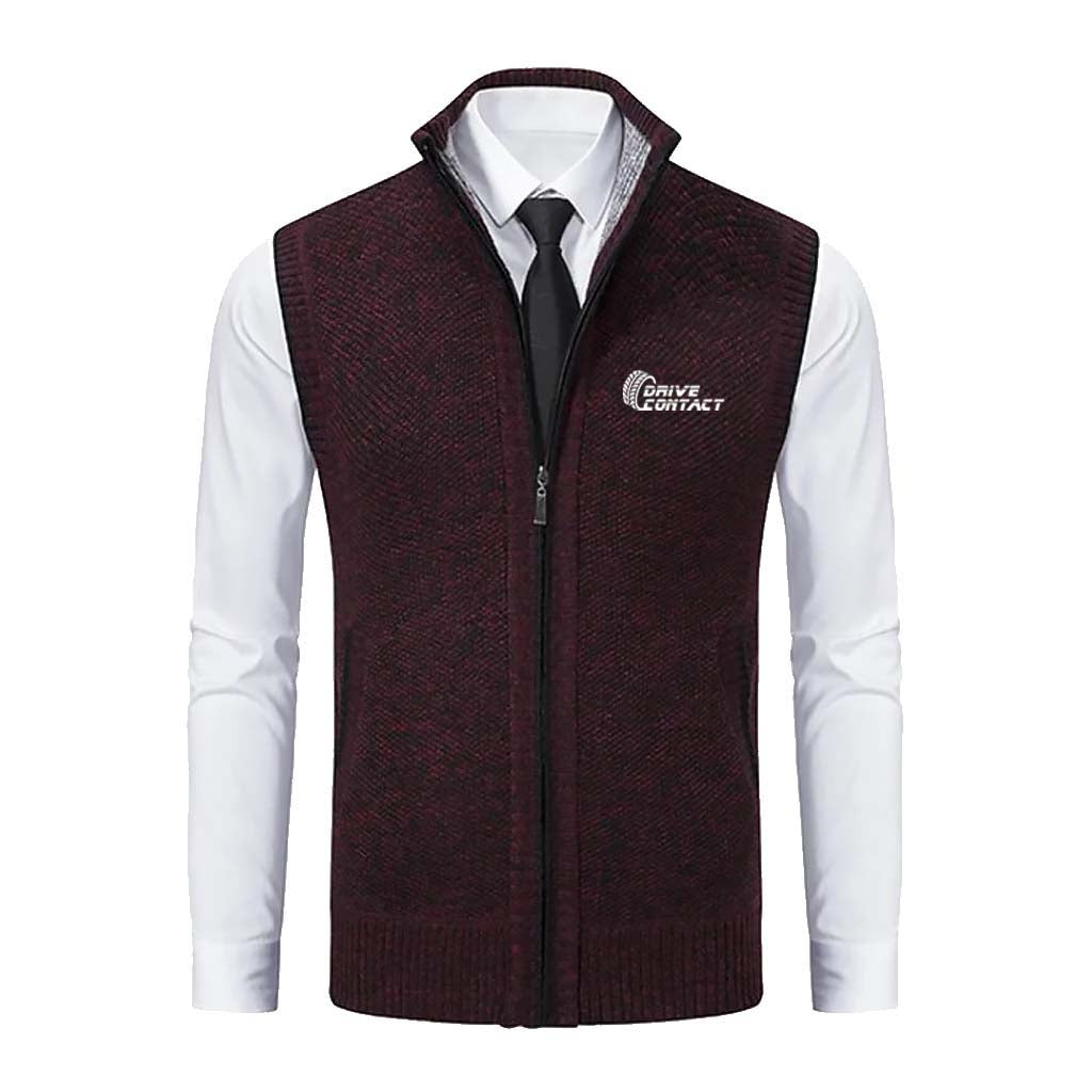 DriveContact Men's knitted zip vest - DARK PURPLE