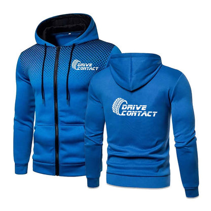 DriveContact Men's Motorsport Hoodie - BLUE & WHITE