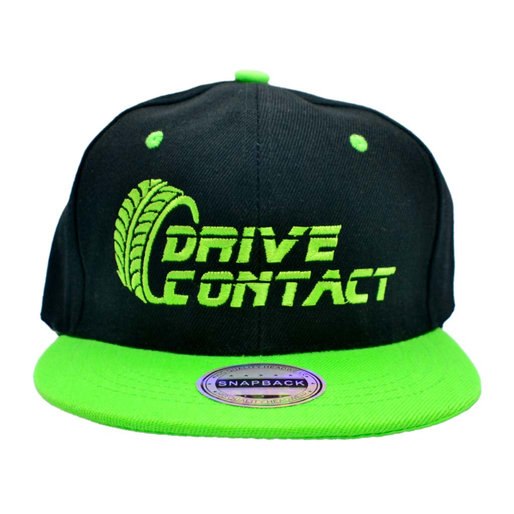 DriveContact snapback cap - BLACK & BRIGHT GREEN