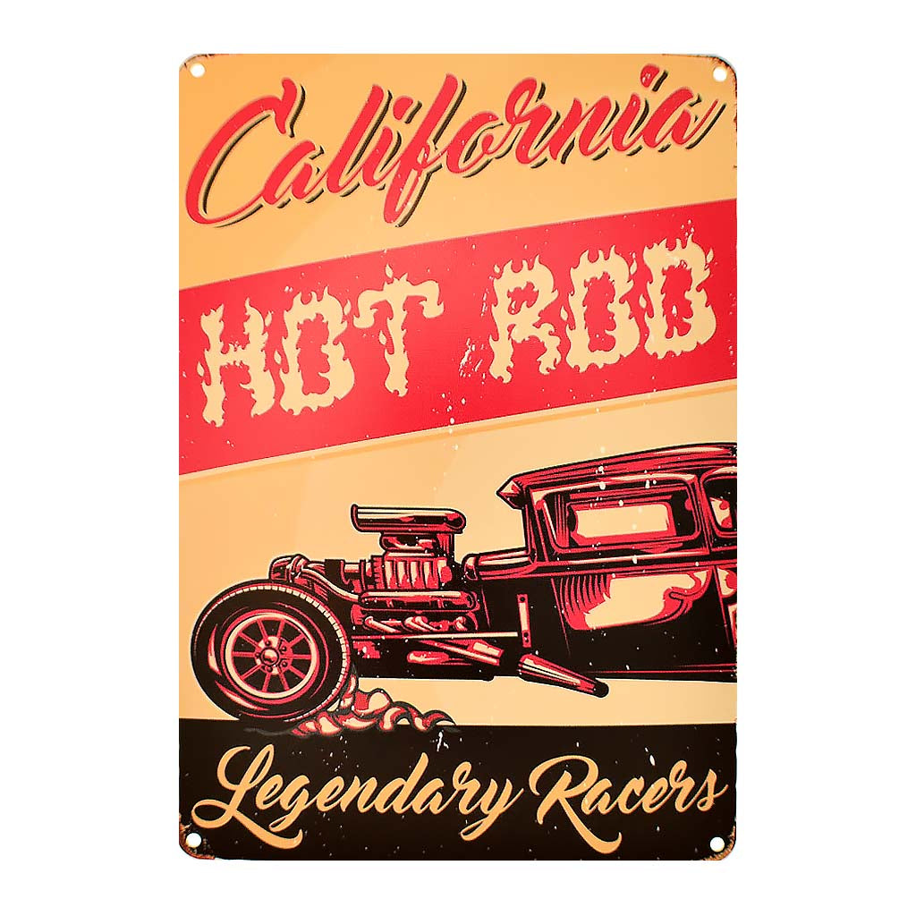 RETRO MOTORSPORT POSTERS: HOT ROD METAL SIGN