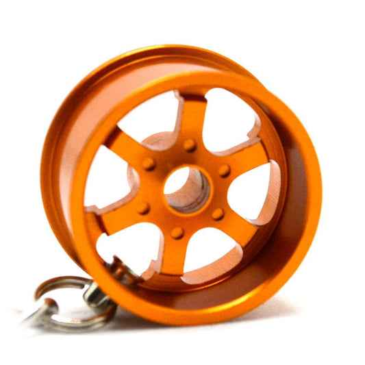 WHEEL-SHAPED DISC WITH CARABIN - ORANGE