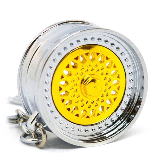 WHEEL DISK (RIM) KEYCHAIN - GOLD
