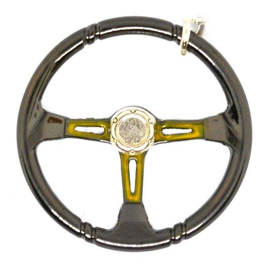 RACING STEERING WHEEL KEYCHAIN - YELLOW