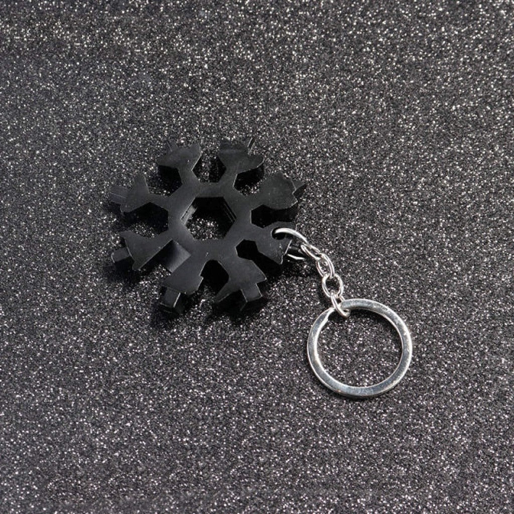 MULTITOOL KEYCHAIN "SNOWFLAKE" 18 IN 1 - BLACK