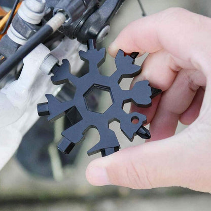 MULTITOOL KEYCHAIN "SNOWFLAKE" 18 IN 1 - BLACK