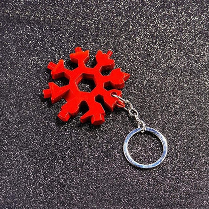 MULTITOOL KEYCHAIN "SNOWFLAKE" 18 IN 1 - RED