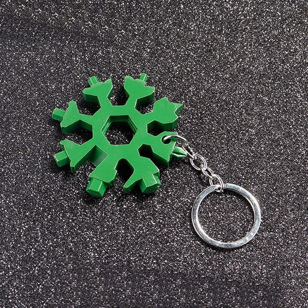 MULTITOOL KEYCHAIN "SNOWFLAKE" 18 IN 1 - GREEN