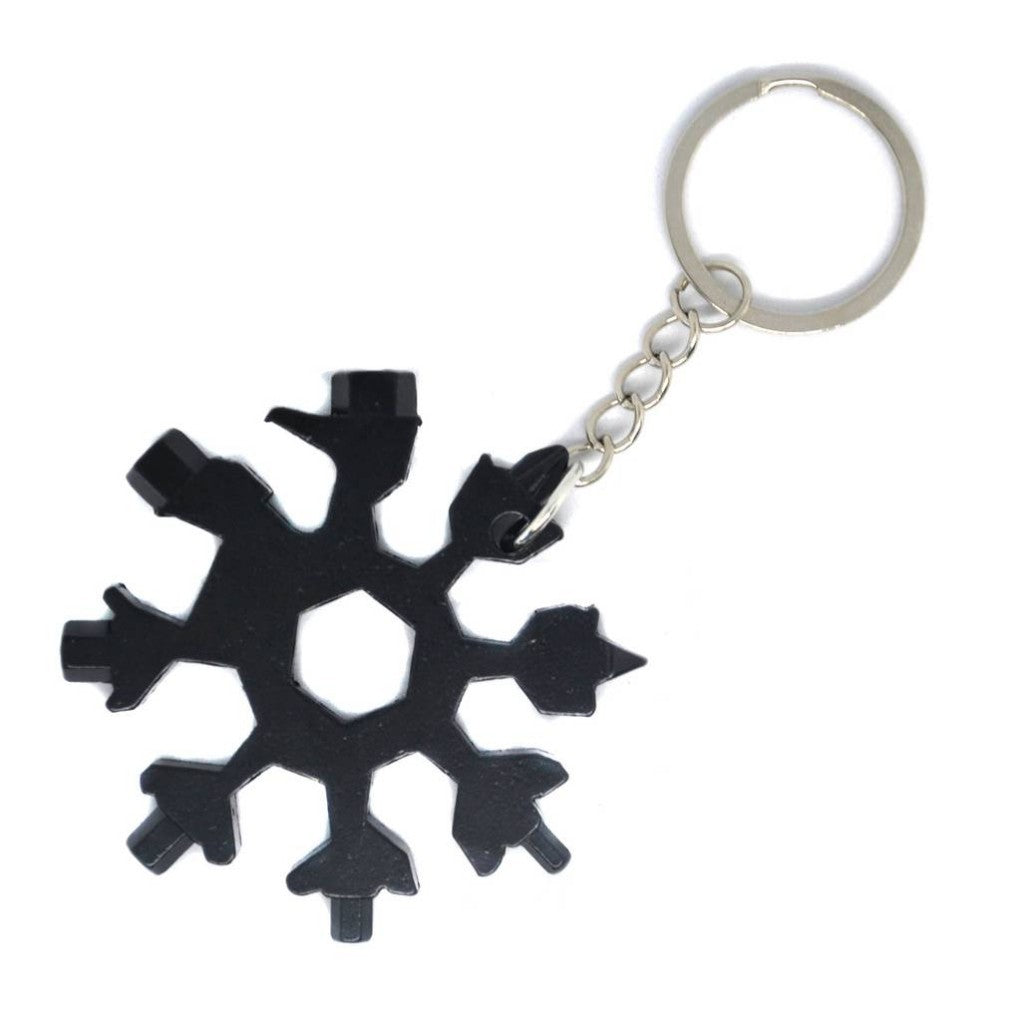 MULTITOOL KEYCHAIN "SNOWFLAKE" 18 IN 1 - BLACK