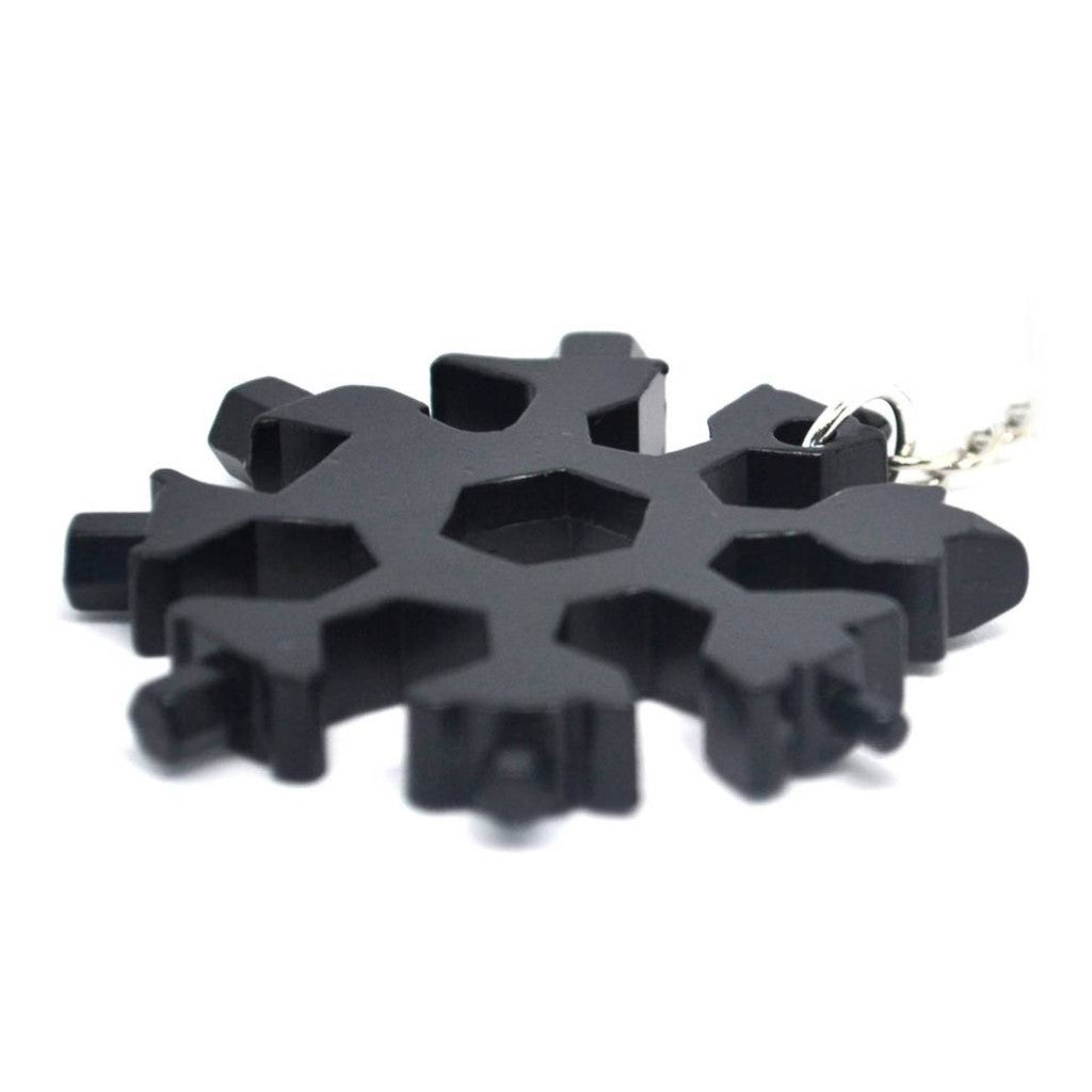 MULTITOOL KEYCHAIN "SNOWFLAKE" 18 IN 1 - BLACK