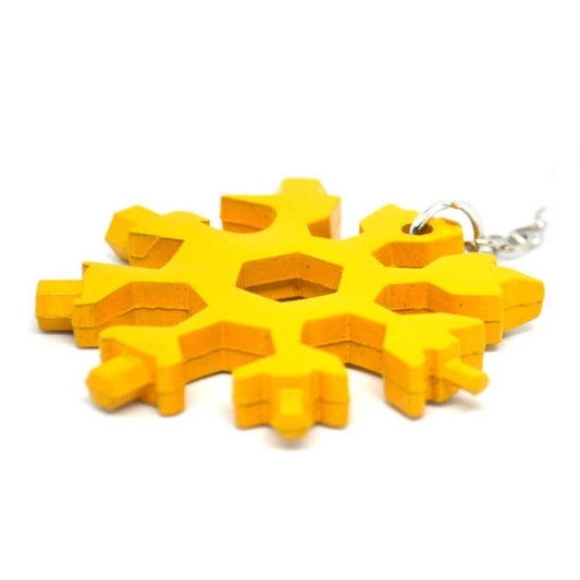 MULTITOOL KEYCHAIN "SNOWFLAKE" 18 IN 1 - YELLOW