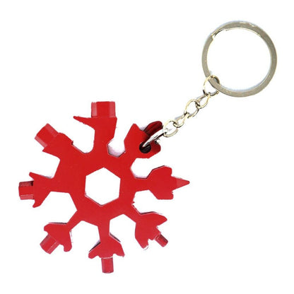 MULTITOOL KEYCHAIN "SNOWFLAKE" 18 IN 1 - RED