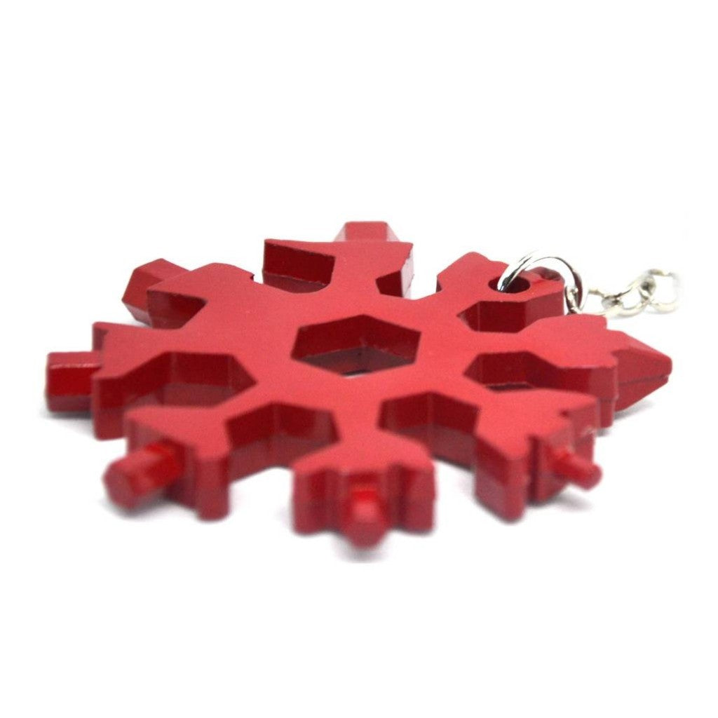 MULTITOOL KEYCHAIN "SNOWFLAKE" 18 IN 1 - RED