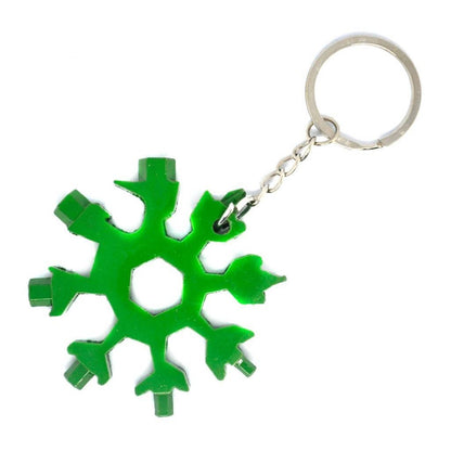 MULTITOOL KEYCHAIN "SNOWFLAKE" 18 IN 1 - GREEN