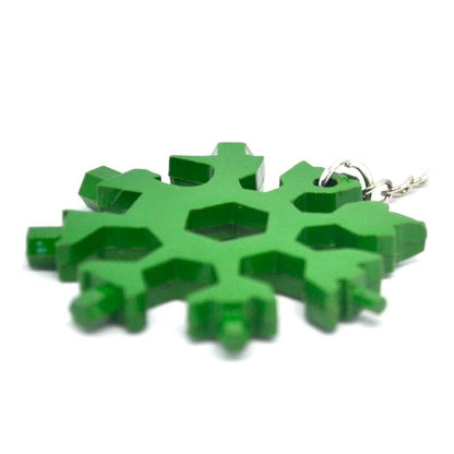 MULTITOOL KEYCHAIN "SNOWFLAKE" 18 IN 1 - GREEN