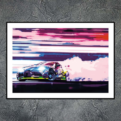 RACING ART PRINTS: TOYOTA SUPRA A90 (J29/DB) IN DRIFT