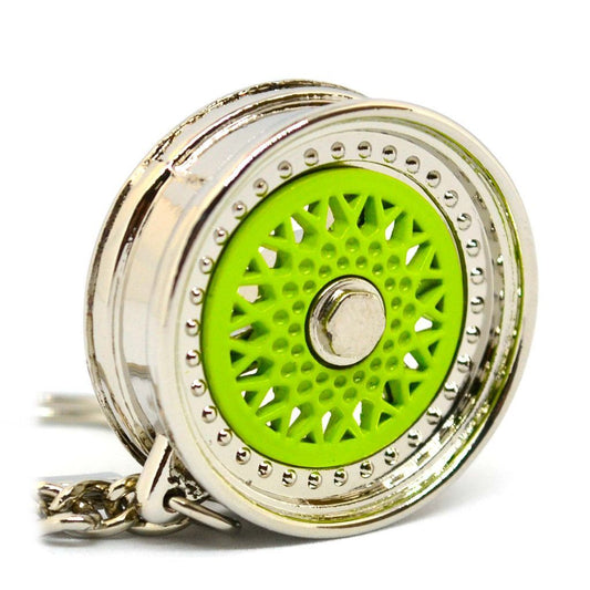 WHEEL DISK (RIM) KEYCHAIN - GREEN