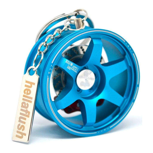 WHEEL RIM KEYCHAIN - BLUE